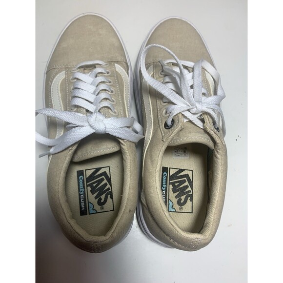VANS SUPER COMFYCUSH PLATFORM CANVAS SANDSHELL WOMEN'S SIZE 8.5 Shoes - Picture 8 of 10